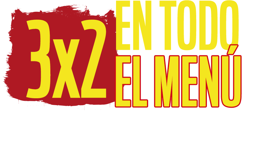 3X2 En todo el menú de lunes a jueves. Platillos de aniversario, disponibles hasta el 30 de junio. Promoción 3x2 válida del 21 de Marzo al 11 de Abril del 2025